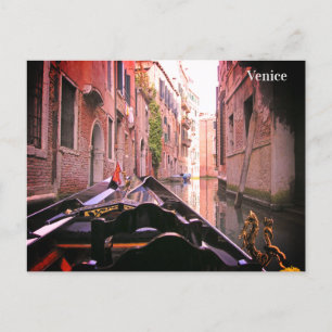 Venice Gondola Ride Italian Holiday Postcard
