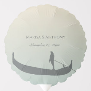 Venice Gondola Silhouette at Sunset Wedding Balloon