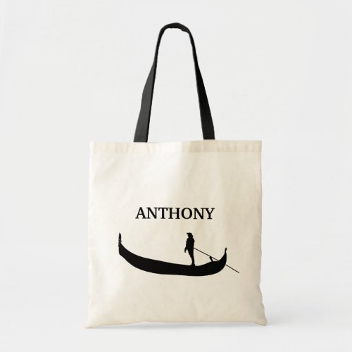 Venice Gondola Silhouette Personalized Tote Bag