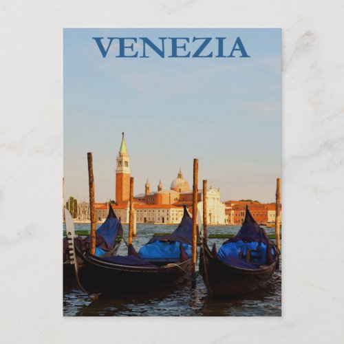 Venice Gondola Vintage Travel Postcard