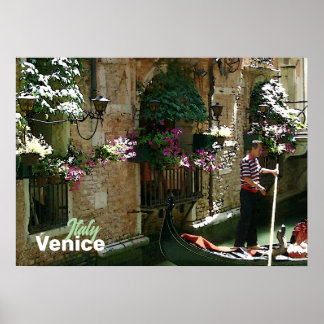 Venice Gondolier Travel Poster