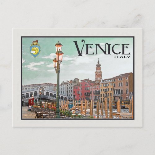 Venice _ Grand Canal and Rialto Bridge Postcard