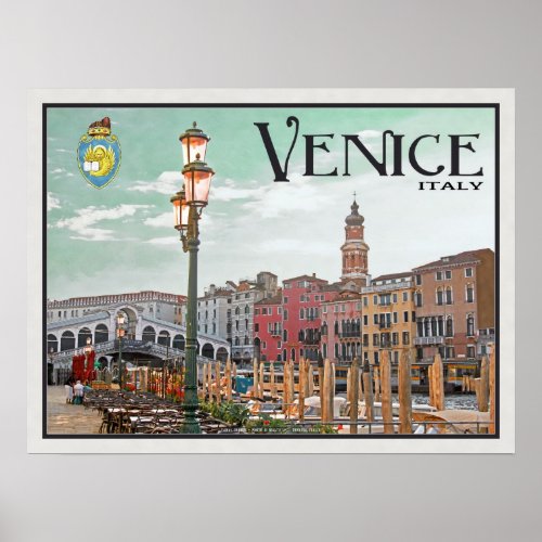 Venice _ Grand Canal and Rialto Bridge Poster