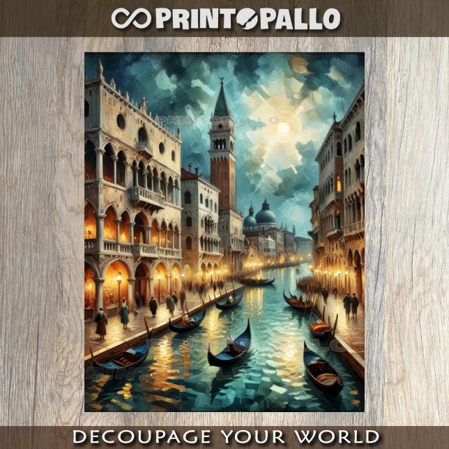 Venice Grand Canal at night Tissue Paper (Creator Uploaded)
