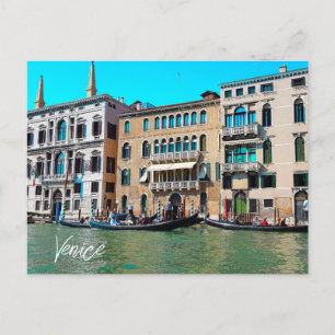 Venice Grand Canal Gondola Canal Boats Postcard
