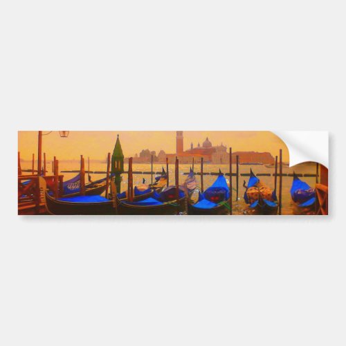 Venice Grand Canal  Gondolas Italy Travel Artwork Bumper Sticker