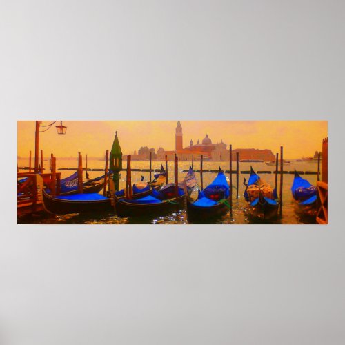 Venice Grand Canal  Gondolas Italy Travel Poster