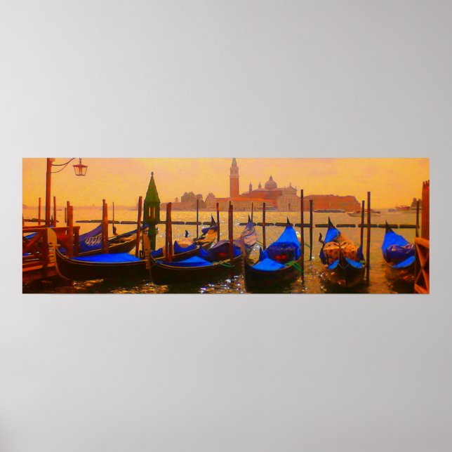 Venice Grand Canal & Gondolas Italy Travel Poster (Front)