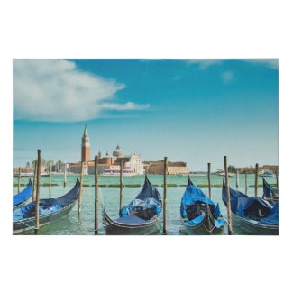 Venice Grand Canal with blue iconic gondolas