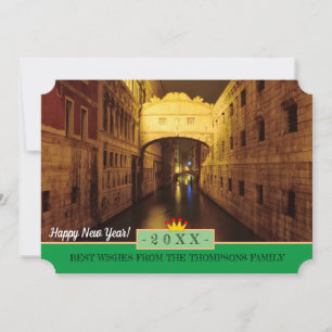 Venice & Happy New Year! Wishes Card /architecture