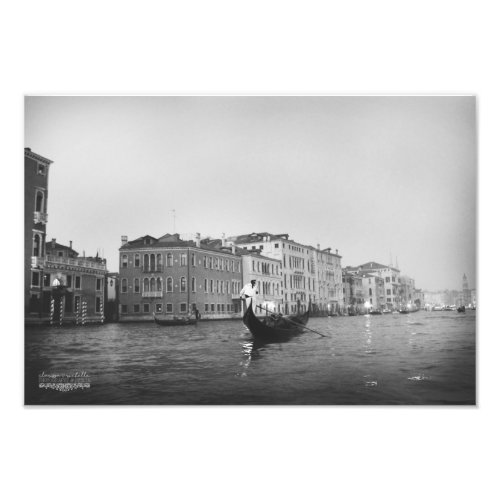 Venice in Black  White Photo Print