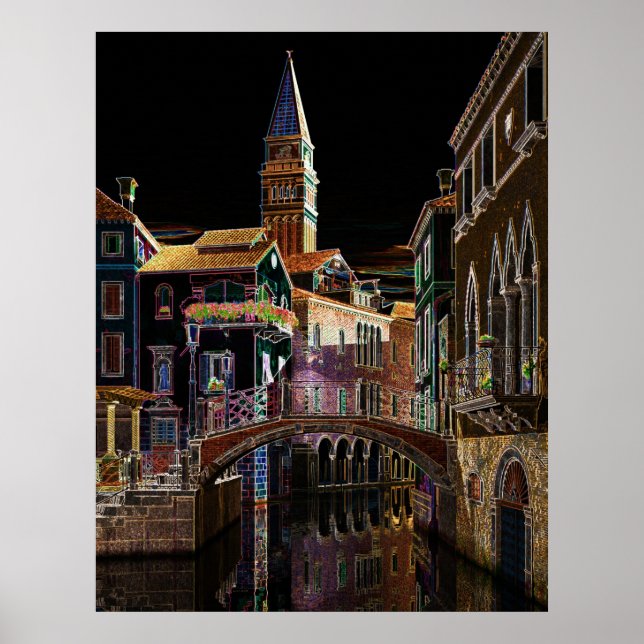 Venice in Neon Poster (Front)