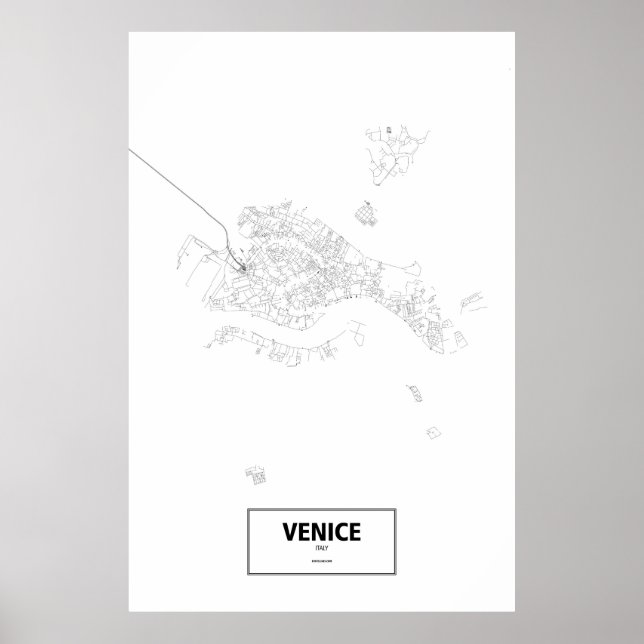 Venice (Island), Italy (black on white) Poster (Front)