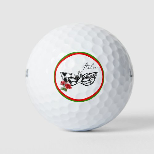  Venice Italian Italia Italy Venitian Mask Rose Golf Balls