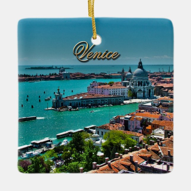 Venice, Italy - Aerial View Ceramic Ornament (Front)