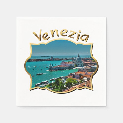 Venice Italy _ Aerial View Paper Napkins
