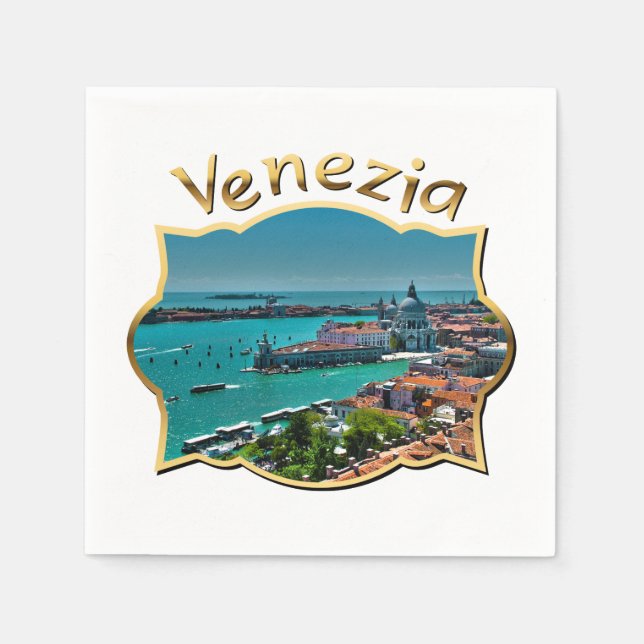 Venice, Italy - Aerial View Paper Napkins (Front)