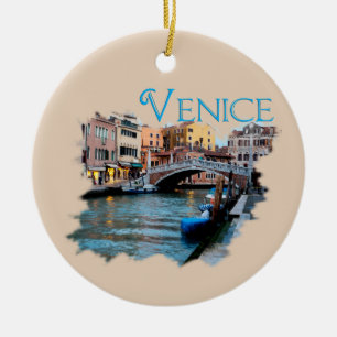 Venice, Italy: Along the Canal Ceramic Ornament