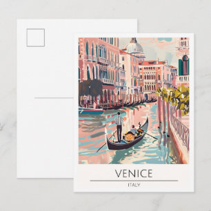 Venice Italy Art Illustration Travel Postcard
