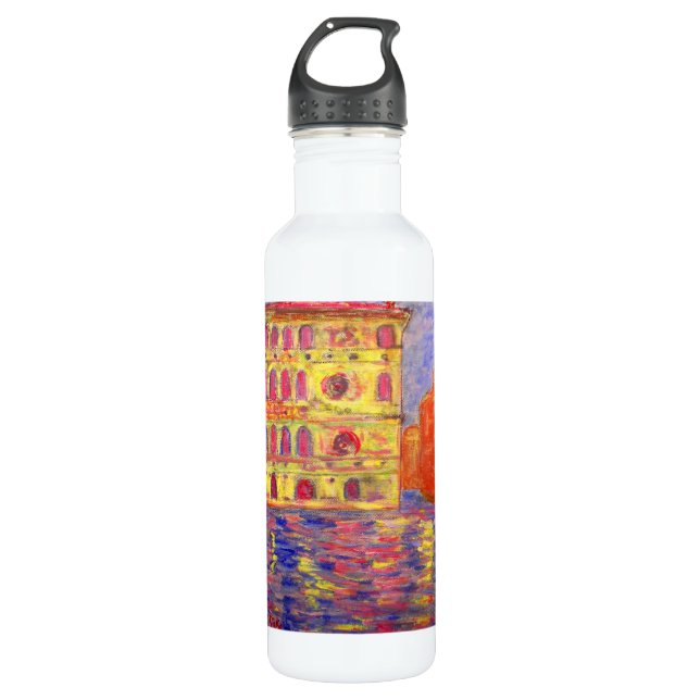 venice italy art stainless steel water bottle (Front)