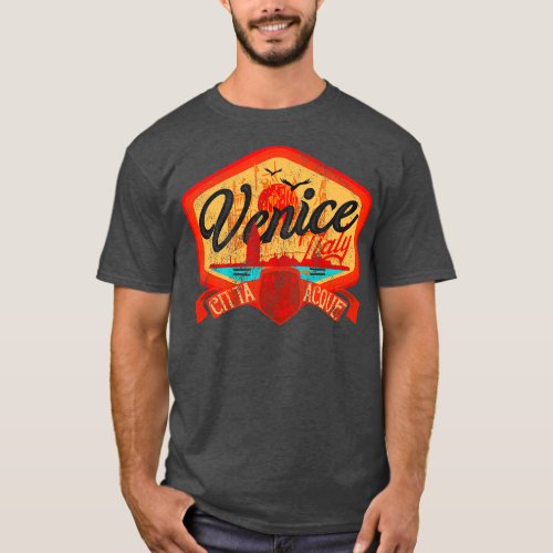 Venice Italy badge label vintage distressed T_Shirt