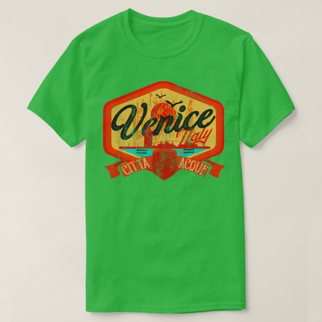 Venice Italy badge label vintage distressed T-Shirt (Design Front)