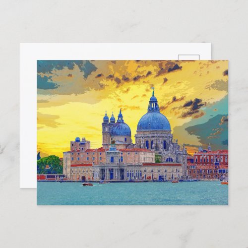 Venice Italy Basilica Church Waterway 16  Postcard