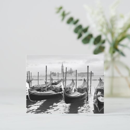 Venice Italy black and white landscape Postcard