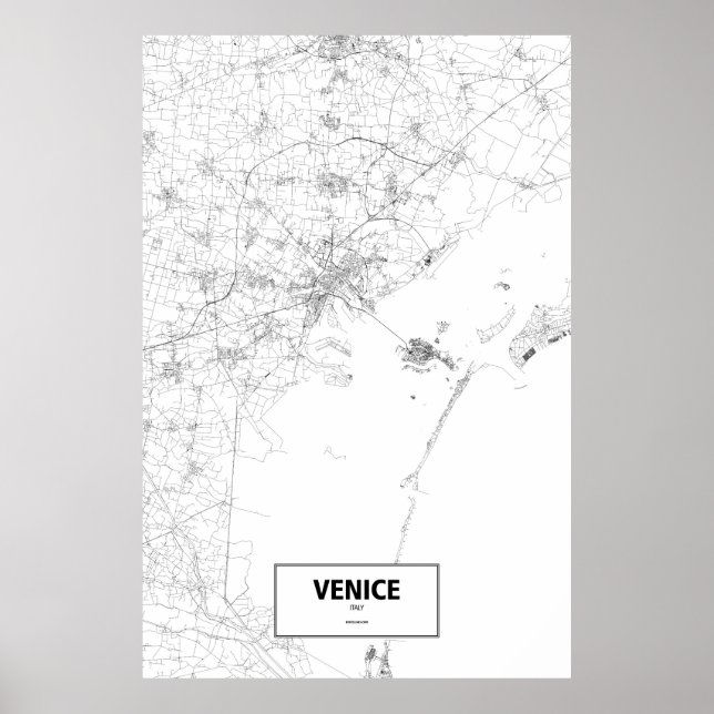 Venice, Italy (black on white) Poster (Front)