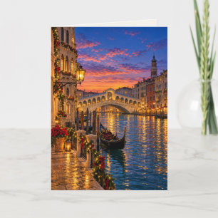 Venice Italy Blank Christmas Holiday Card