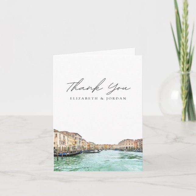 Venice Italy Blank Thank You Card (Front)