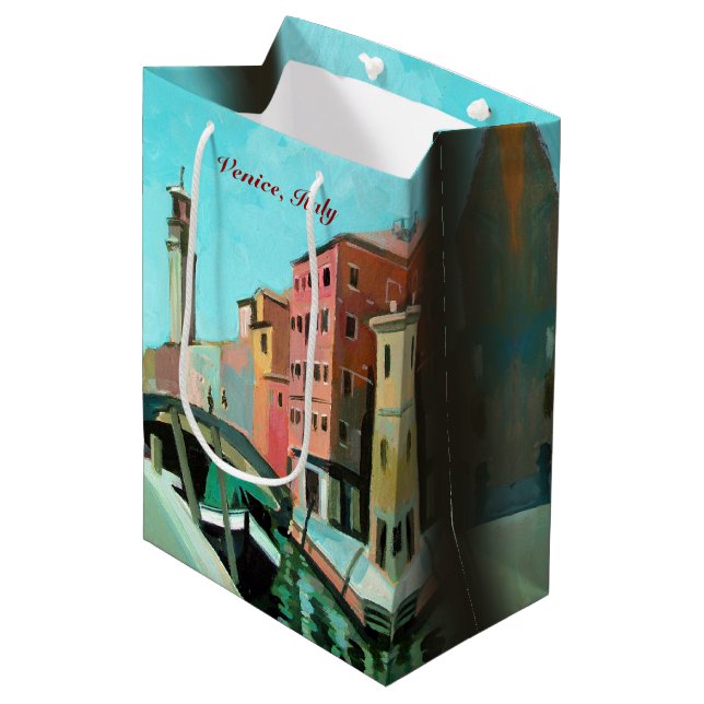 Venice, Italy | Campo San Barnaba Medium Gift Bag (Front Angled)