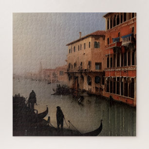 Venice Italy Canal and Gondolas Painting Jigsaw Puzzle