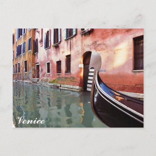 Venice Italy Canal Gondola Photo Postcard