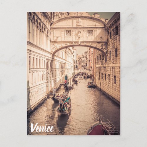 Venice Italy Canal Gondola Photo Postcard