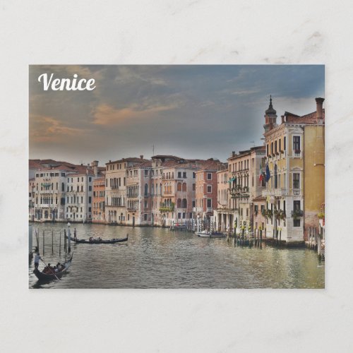 Venice Italy Canal Gondolas Travel Photo Postcard