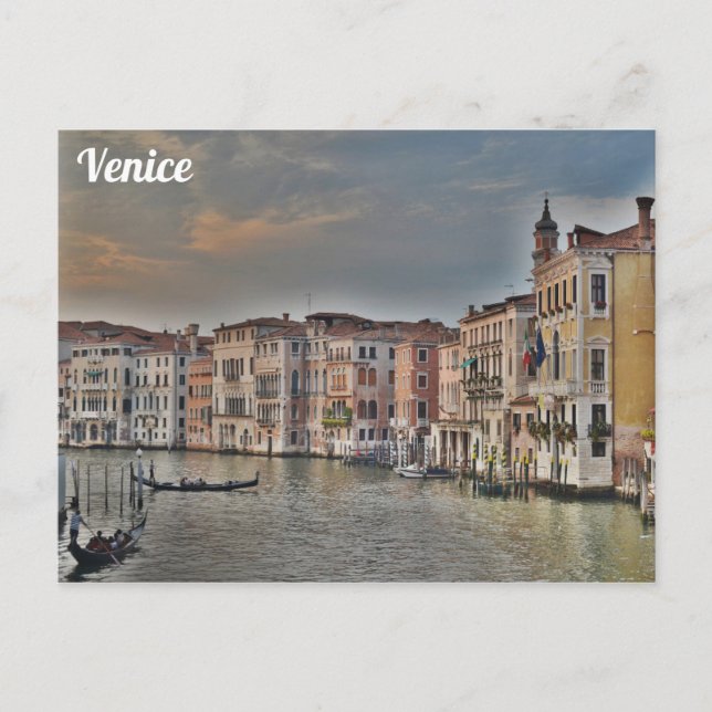 Venice Italy Canal Gondolas Travel Photo Postcard (Front)