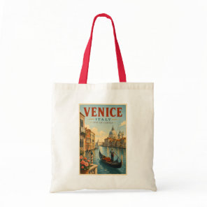 Venice Italy Canals Illustration Travel Art Retro Tote Bag