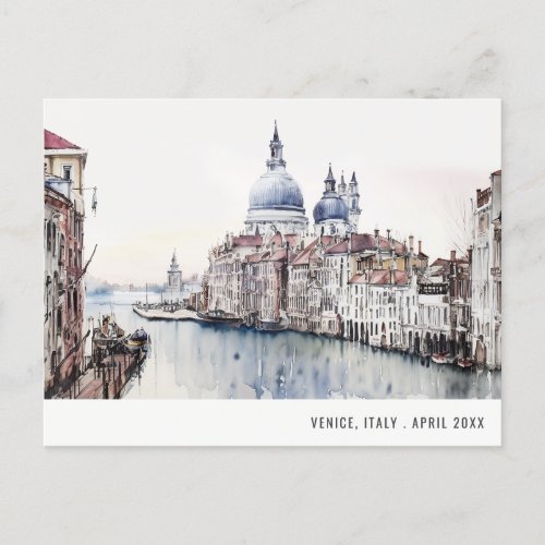 Venice Italy Canals Watercolor Italian Travel Postcard