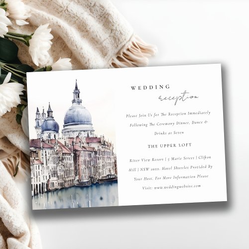 Venice Italy Canals Watercolor Wedding Reception Enclosure Card