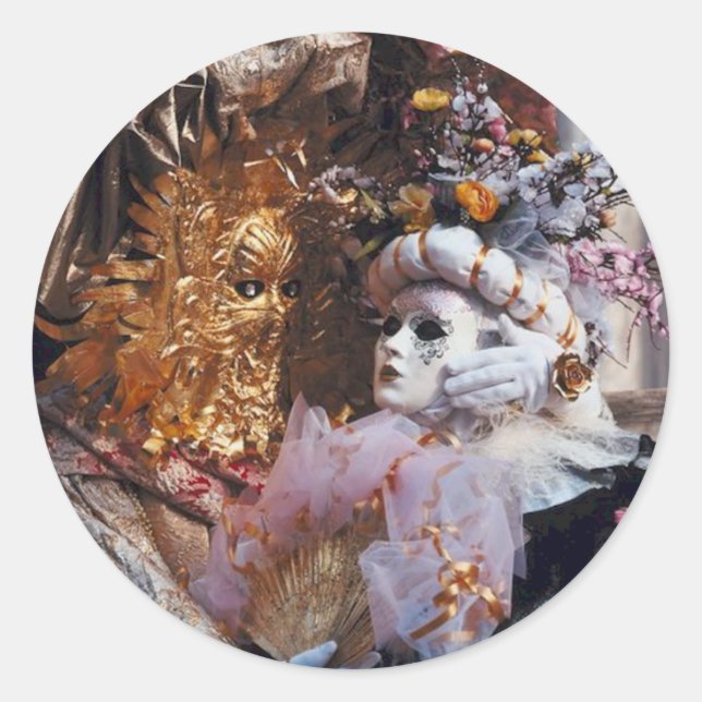 Venice Italy Carnival Mask ~ Italian Festival Classic Round Sticker (Front)