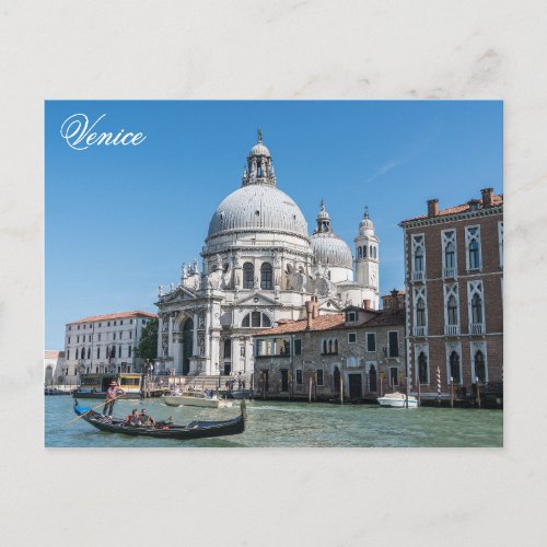 Venice Italy Church Gondola Travel Photo Postcard