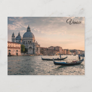 Venice Italy Church Gondola Travel Photo Postcard
