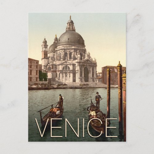 Venice Italy Church of Salute Gondolas Postcard