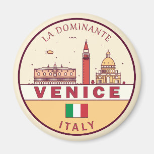 Venice Italy City Skyline Emblem Magnet