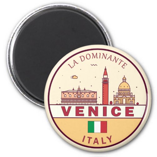 Venice Italy City Skyline Emblem Magnet