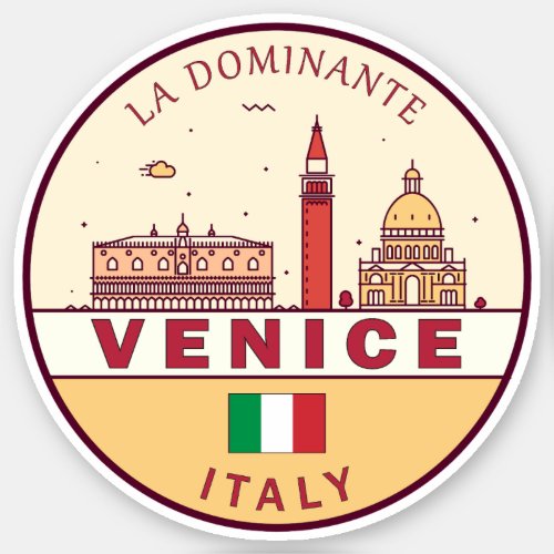 Venice Italy City Skyline Emblem Sticker