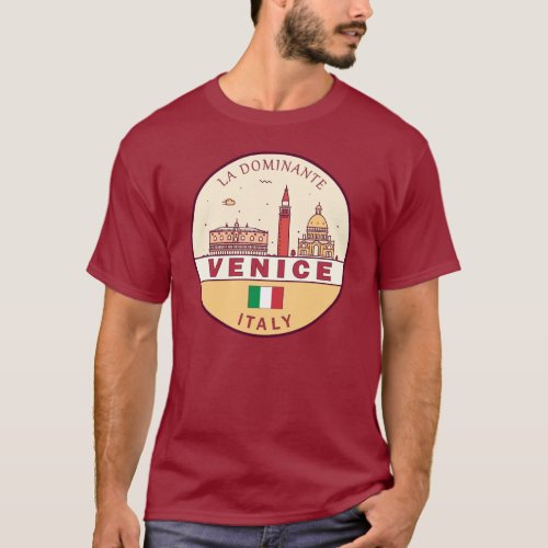 Venice Italy City Skyline Emblem T_Shirt