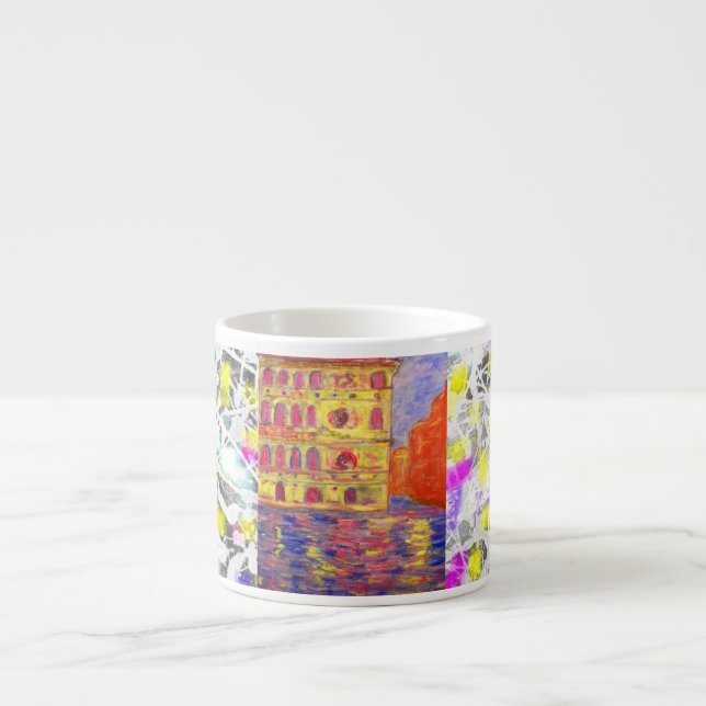 venice italy drip painting espresso cup (Front)