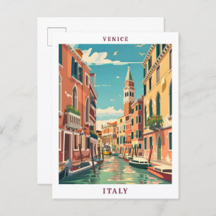 Venice Italy Elegant Vintage Travel Postcard